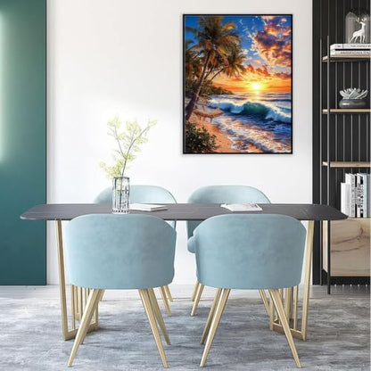 Beach Paint by Numbers Kit for Adults, DIY Oil Painting Canvas 16x20inch - Image 4