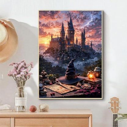 Castle Paint by Numbers Kit for Adults Framed Canvas 16X20in, Frameworkless - Image 2