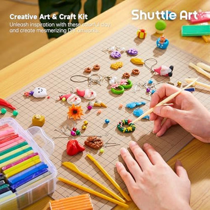 Shuttle Art Polymer Clay Kit, 57 Colors Oven Bake Clay for Kids with 19 Carving Tools and 10 Accessories, Non-Sticky, Non-Toxic, Ideal Gift for Kids - Image 6