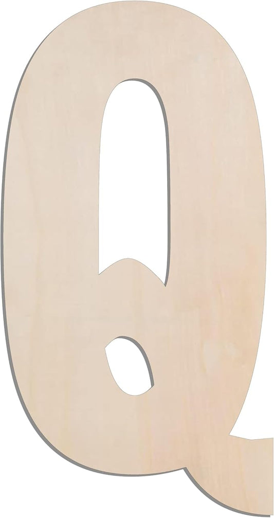 MGTECH 17 Inch Large Wooden Letter Q, 1/4 in Thick Big Wood Letter for Crafts and Wall Decor