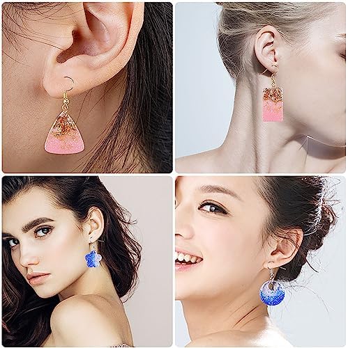 Attuslla 2 PCS Resin Earring Molds Pendant Resin Molds Silicone Jewelry Silicone Resin Molds Making Kits with Ear Hooks, Jump Rings for DIY Earrings, Necklace, Pendant Craft Supplies - Image 7