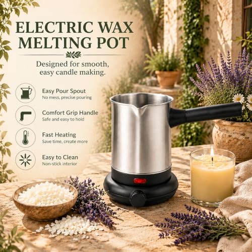 Scented Candle Making Kit for Adult with Wax Melter&Glass Jars 3lbs - Image 6