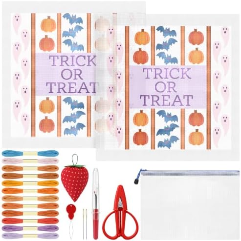XunYee Needlepoint Canvas Kit, Halloween Trick or Treat by XunYee