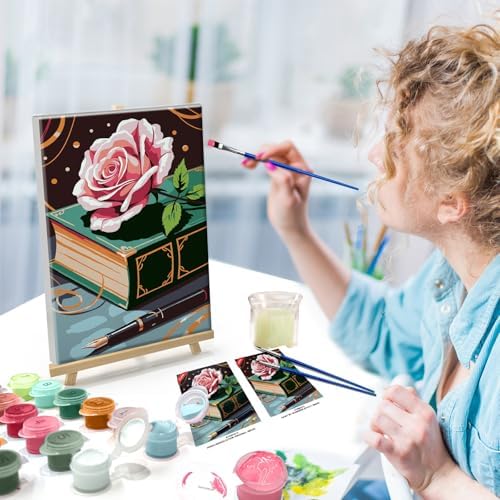 ATDMS Flower Paint by Numbers Kit for Adults with Frame, 8x12 Inch - Image 3