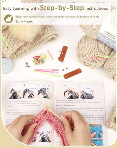 Katech Knitting Kit for Beginner- Learn to Knit Kit for Adults & Kids - Image 2