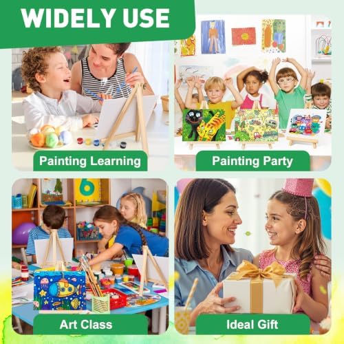 ESRICH 2 Pack 8x10 Canvas and Easel Set, Mini Acrylic Paint, Paint Brushes, Palettes, Aprons, Sip and Paint Kits for Adults Couples Friends Date Night Painting Party Supplies - Image 6