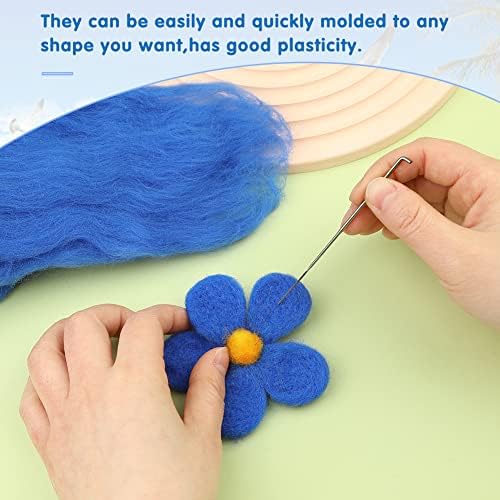 Wonvoc Needle Felting Wool 80 g, 8 Colors Wool Roving for Needle Felting - Image 5