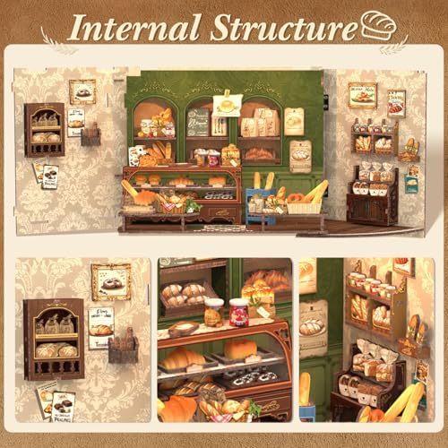 CUTEBEE Book Nook, DIY Miniature House Kit, Bakery Dessert Shop Booknook - Image 4
