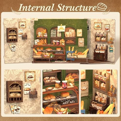 CUTEBEE Book Nook, DIY Miniature House Kit, Bakery Dessert Shop Booknook - Image 4