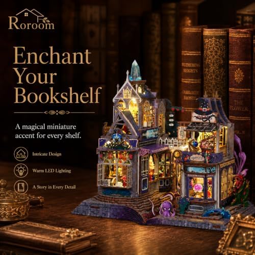 Roroom DIY Miniature House Kit, Mystic Wizard Alley Dollhouse Kit - Image 4