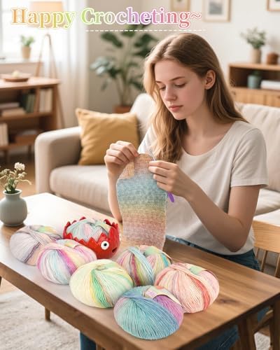 Coopay Yarn for Crocheting & Knitting, Gradient Cake Yarns (Fairy Tale) - Image 4