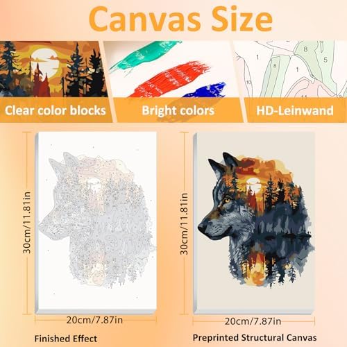 Mandun Animal Paint by Numbers Kit for Adults, 3 Pack, 7.8x11.8 inch - Image 2