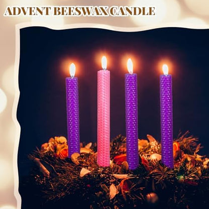 Yuntau 24 Pcs Advent Beeswax Candle Making Kit, 8"x 4", Assorted Colors - Image 5