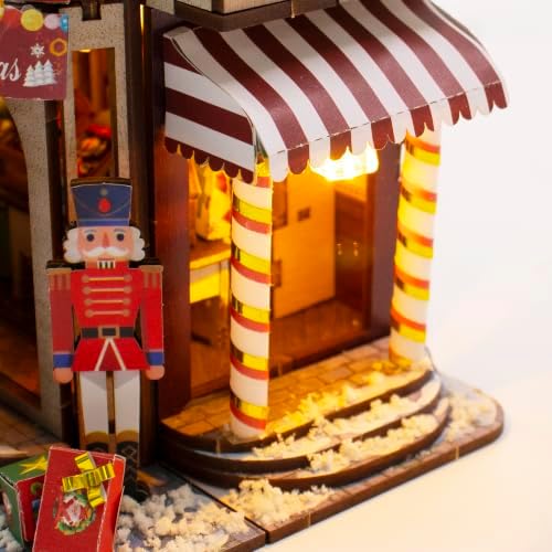Roroom DIY Miniature House Kit, Enchanted Christmas Cottage Dollhouse Kit - Image 7