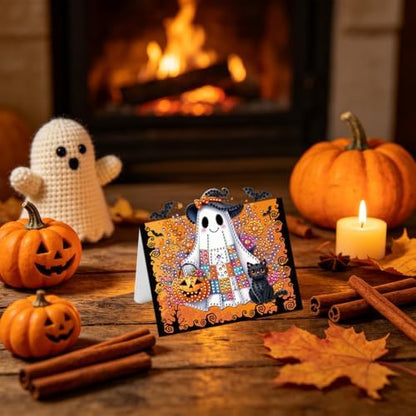 6PCS Halloween Easel Diamond Art Greeting Cards Kit - Image 4