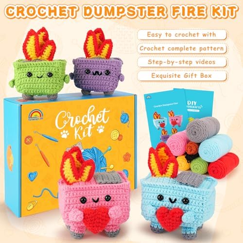 Crochet Kit for Beginners, 4PCS Dumpster Fire Crochet Starter Kit - Image 5