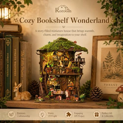 Roroom DIY Miniature House Kit, Woodland Treehouse Dollhouse Kit - Image 3