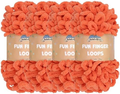 JubileeYarn Fun Finger Loops Yarn - Living Coral - 4 Skeins by BambooMN
