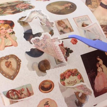 Victorian Ephemera Book, 50 Sheets Vintage Stickers & Papers - Image 5