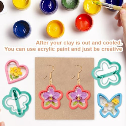 14Pcs Nature Theme Polymer Clay Cutters Set, Clay Earrings Cutters Polymer Jewelry Cutter for Earrings Making DIY Craft Supplies - Image 7
