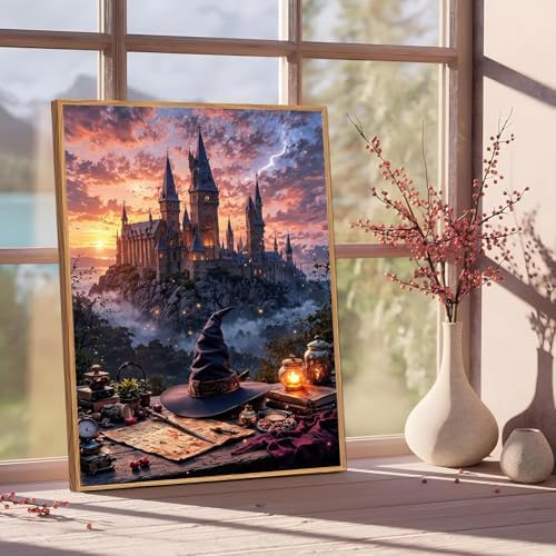 Magic Castle Paint by Numbers Kit for Adults Framed Canvas, Frameworkless - Image 2