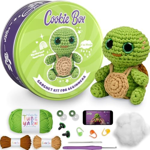 Cookie Box Crochet Kit for Beginners, Turtle Hugo by CookieBox
