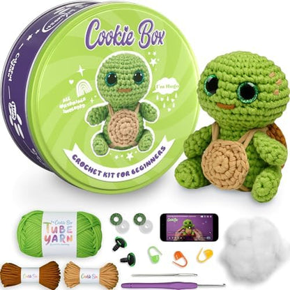 Cookie Box Crochet Kit for Beginners, Turtle Hugo by CookieBox