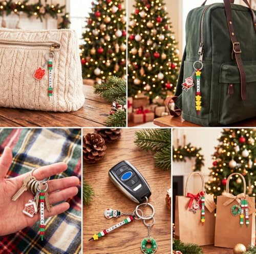 Landical 564 Pcs Christmas Keychain Making Kit DIY Name Bead Craft Colorful - Image 5