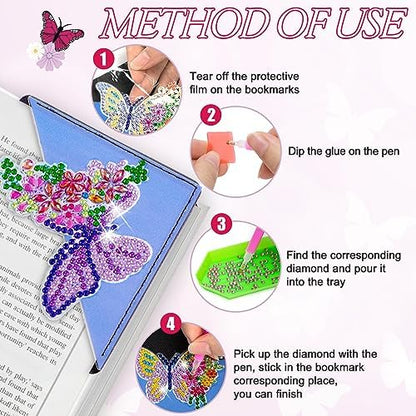 WIVICO 8Pcs Diamond Painting Bookmarks, Diamond Pearl Art Kits for Adults - Image 6