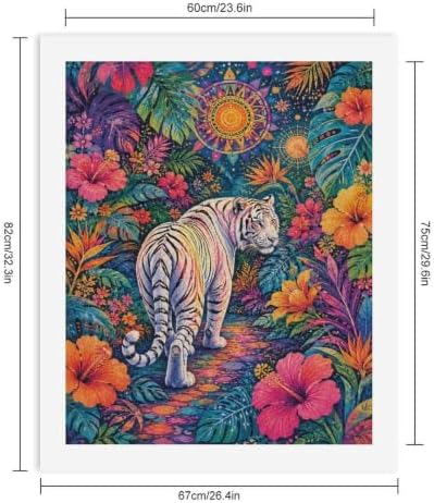 Bozfoxa Paint by Numbers Kit for Adults Beginner Tropical White Tiger - Image 2