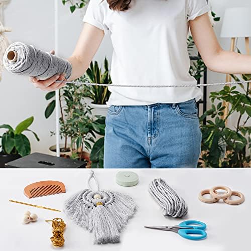 FREEBLOSS 3 Set DIY Macrame Angel Kit Macrame Angel Hanging Ornament Boho Macrame Wall Hanging Decor Macrame DIY Kit Christmas Gift for Mom Girls - Image 5