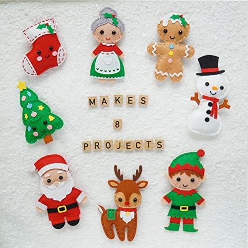 Craftorama Sewing Kit for Kids, Fun and Educational Christmas Craft Set for Boys and Girls Age 7-12, Sew Your Own Felt Christmas Set Craft Kit for Beginners, 165 Piece Set - Image 7