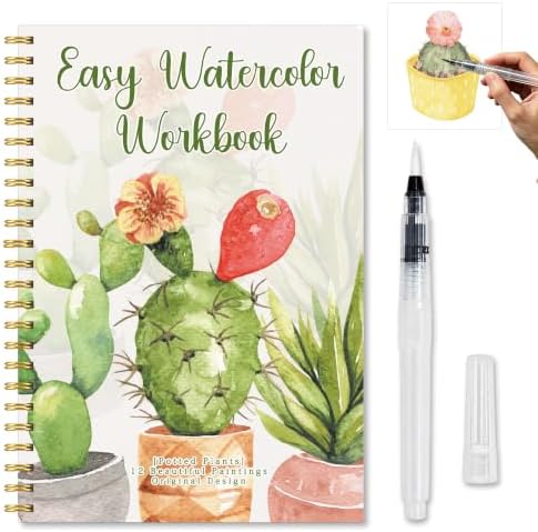 Potted Plants Watercolor Workbook, Cactus and Plant Painting Book by Unknown