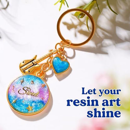 Bundle 153Pcs UV Resin Jewelry Making kit with Light and 10 Colors Pearlescent UV Resin - Image 7