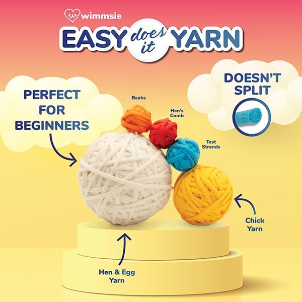 Wimmsie Crochet Animal Kit for Beginners - Easy Beginner Crochet Kit for Kids - Gift for Mom - Amigurumi Chicken Chick & Egg - 3 Kawaii Stuffed Animals - Cute DIY Yarn Plush - Image 4