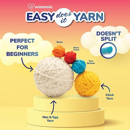 Wimmsie Crochet Animal Kit for Beginners - Easy Beginner Crochet Kit for Kids - Gift for Mom - Amigurumi Chicken Chick & Egg - 3 Kawaii Stuffed Animals - Cute DIY Yarn Plush - Image 4
