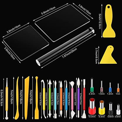 57 Pcs Clay Sculpting Tools Kits Polymer Clay Tools DIY Set with Roller - Image 3