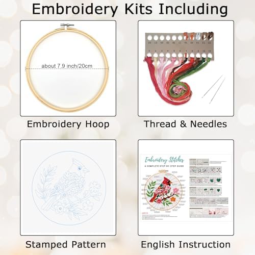 Louise Maelys Cardinal Embroidery Kit, Cross Stitch Kit for Beginne - Image 3