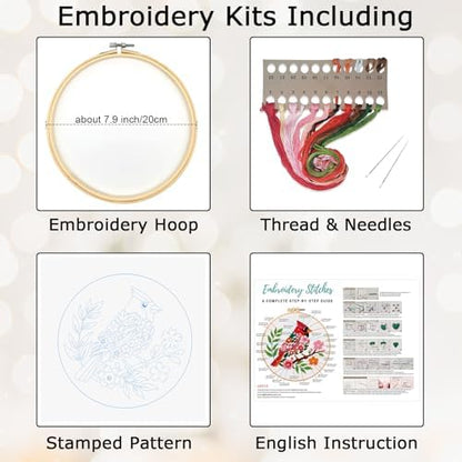 Louise Maelys Cardinal Embroidery Kit, Cross Stitch Kit for Beginne - Image 3