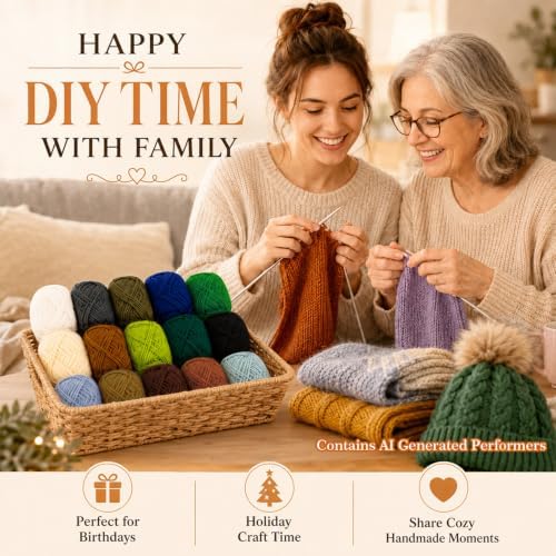 MAQIHAN 15x20g Acrylic Yarn for Knitting - Soft Crochet Yarn for Crafts - Image 5