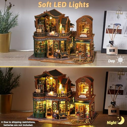DIY Miniature House Kit, Mini 3D Wooden Twilight Book City Building Kit, Tiny Dollhouse Kit with Dustproof Cover & Music, Creative Handmade House Craft Decor, Birthday Gift for Adults Teens - Image 5
