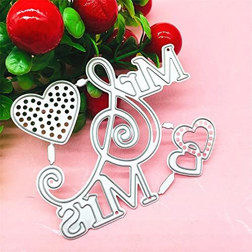 Letter Thank You Mr&Mrs Best Wishes Happy Anniversary Heart Metal Cutting Dies Stencil DIY Scrapbooking Embossing Tool DIY Paper Cards Album Decoration (Mr & Mrs) - Image 3