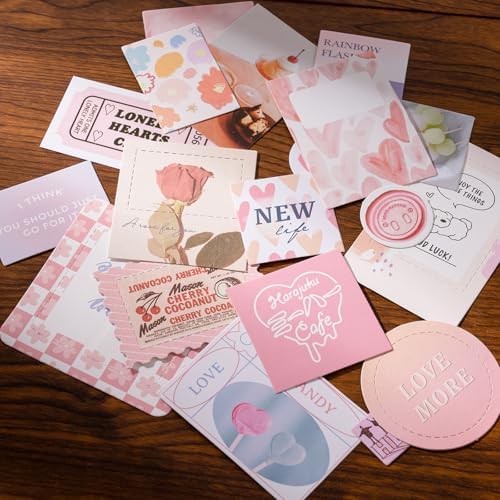 JOYCHOIC 348 Pcs Pink Scrapbook Supplies Kit, Dessert Junk Journal, Scrapbooking and Journaling Materials, Large Aesthetic Collection for Women, Stationery Arts Craft, Adults Daily - Image 6