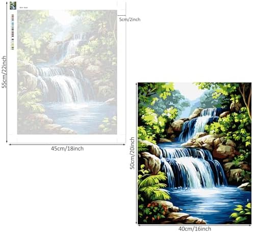 Lxmsja Waterfall Paint by Numbers Kit for Adults, Forest Acrylic Paint by Numbers for Adults Beginner, DIY Craft Supplies Oil Painting Kits for Home Wall Decor 16x20 inch (No Frame) - Image 6