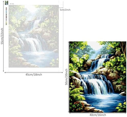 Lxmsja Waterfall Paint by Numbers Kit for Adults, Forest Acrylic Paint by Numbers for Adults Beginner, DIY Craft Supplies Oil Painting Kits for Home Wall Decor 16x20 inch (No Frame) - Image 6