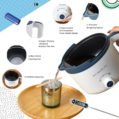 Wax Melting Pot Kit with Digital Scale(No Battery), Heat Gun, Thermometer - Image 4