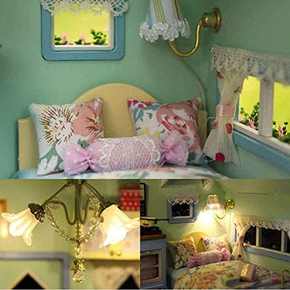 MAGQOO Wooden Dollhouse Miniature with Furniture DIY Dollhouse Kit DIY House Kit Tiny House Kit with Voice Control and Music Movement 1:18 Scale Creative Room Idea(Time Travel) - Image 4