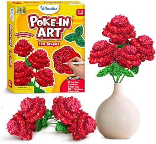 Skillmatics Poke-in Art – Rose Bouquet, Wood Craft Kit, Gift for Kids by Disney