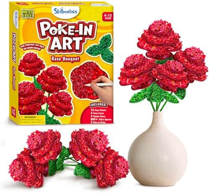 Skillmatics Poke-in Art – Rose Bouquet, Wood Craft Kit, Gift for Kids by Disney