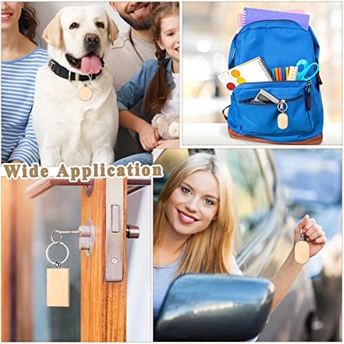 Fumete Wooden Keychain Blanks Wood Engraving Unfinished Key Chain with Storage Container for DIY Gift Craft Supplies(72 Pcs) - Image 5